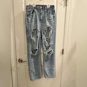 American Eagle Destructed Mom Jeans